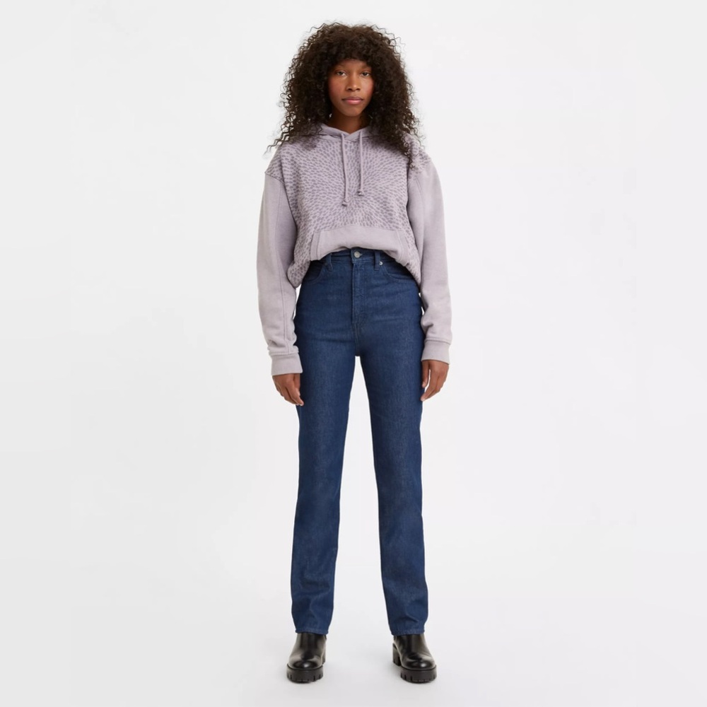 LEVI'S WELLTHREAD 70'S HIGH STRAIGHT JEANS (size 24, color botanic indigo - blue